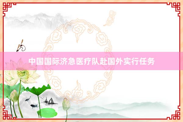 中国国际济急医疗队赴国外实行任务